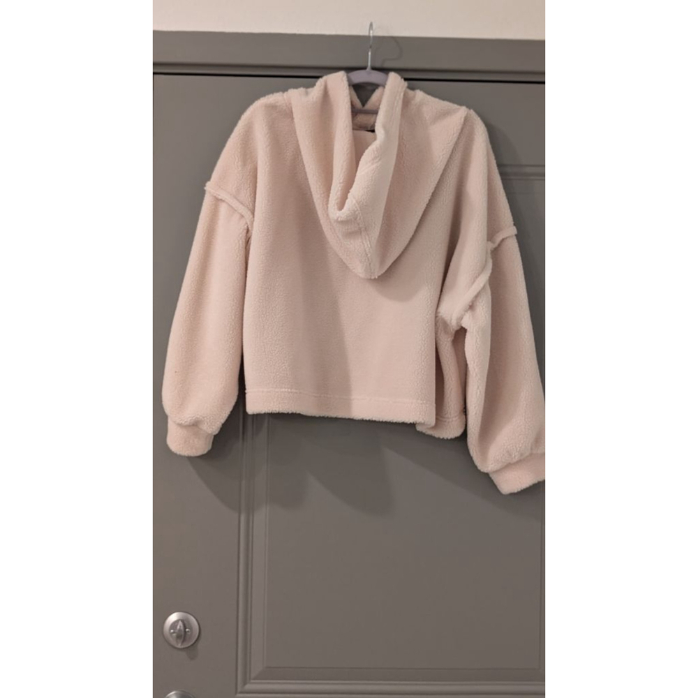 Women's Grey Bandit Cream Fleece Cropped Hoodie XS - Picture 6 of 8
